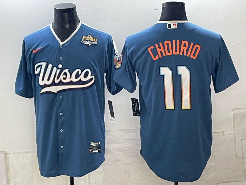 Men Milwaukee Brewers #11 Chourio blue Nike 2026 World Series MLB jersey 102301->milwaukee brewers->MLB Jersey